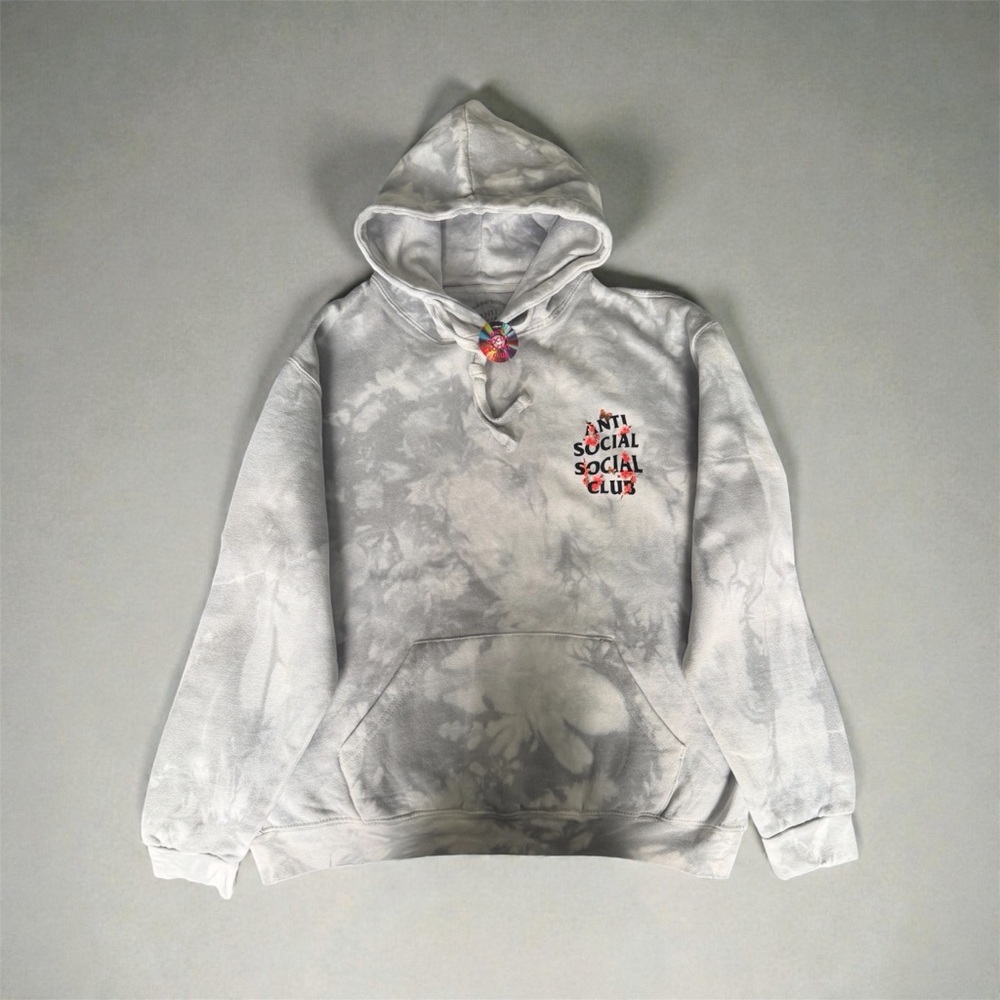 Anti Social Social Club Kkoch Never Dies Grey Tie Dye Hoodie